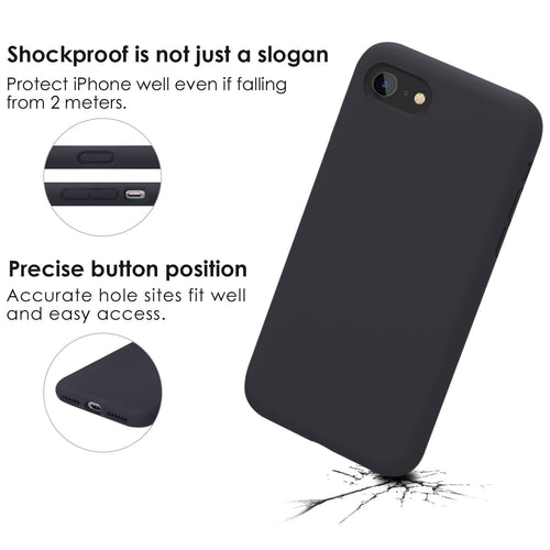 Liquid Silicone Phone case for iphone 8 or 7 - Black